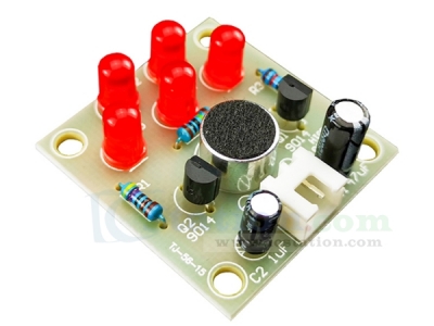 DIY Kit Voice Control Red LED Rhythm Lamp 5pcs LED Lamp Analog Circuit Electronic Soldering Practice Kits for Beginners